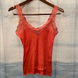 Rue 21 Coral Cami Tank Top with Lace Trim